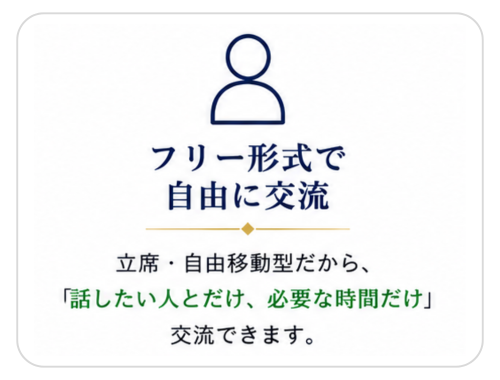 リタモア交流会が人気の6つの理由の一つ「フリー形式で自由に交流」